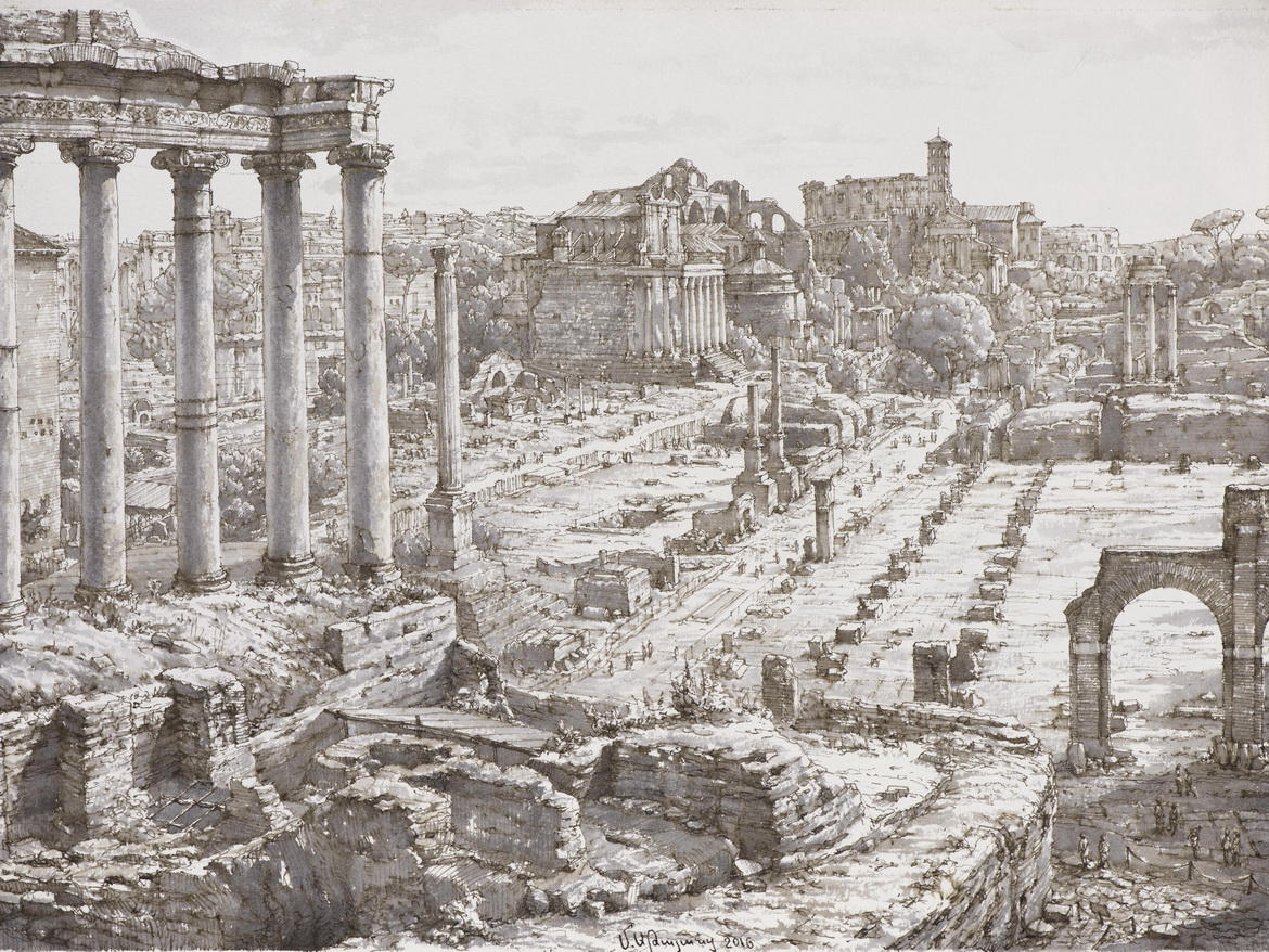 “Рисунки и акварели” Максима Атаянца в Константиновском дворце