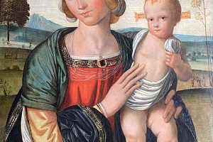 Франческо Верла. Мадонна с младенцем и грушей
