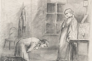 Мстислав Добужинский. Раскольников и Соня. 1897