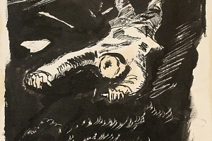 Г. Нисский. Эскиз иллюстрации к книге С. Григорьева “С мешком за смертью”. 1930