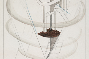 Лисицкий Лазарь Маркович (1890—1941). Система театра. Лист из папки “Фигуры из оперы А. Кручёных ‘Победа над Солнцем’”. 1920—1921. Государственная Третьяковская галерея