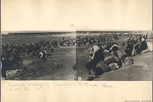 Эвакуация из Ленингpада. На станции Кобона. 12 апpеля 1942 года. ГМИ СПБ