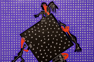 Неустойчивое равновесие. Линогравюра. 2016