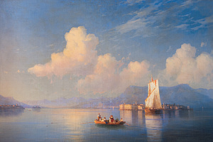 “Итальянский пейзаж. Вечер”. И. К. Айвазовский. 1858 г. Феодосийская картинная галерея Айвазовского