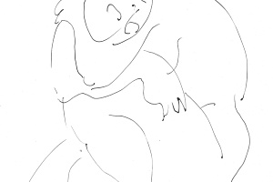 Портрет сидящего молодого человека