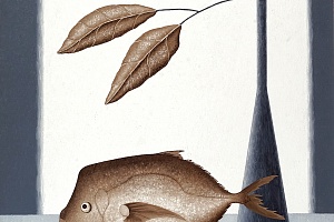 Натюрморт с рыбой и лавровым листом. 2016