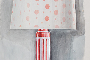 Эскиз настольного светильника. А. Дамский, 1952—1953. Собрание Е. и О. Киселевых